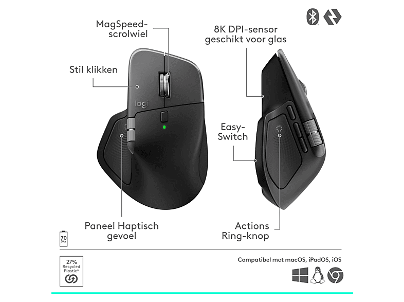 LOGITECH MX Master 4 For Mac Muis Space Black kopen? | MediaMarkt