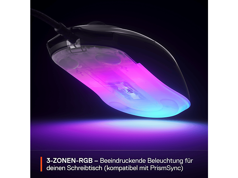 Steel Series Gaming Maus Rival 3 Gen 2, schwarz, USB — Foto 2 von 4
