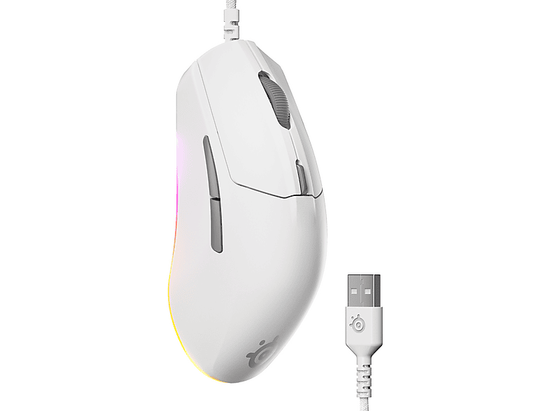 STEELSERIES Rival 3 Gen 2, Gaming Maus, Weiß