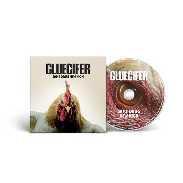 CD-Cover und CD mit Hahn und Text 'GLUECIFER'.