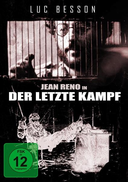 Filmposter für 'Der Letzte Kampf'. Zeigt Jean Reno, einen Mann hinter Gittern und eine Figur mit einer Waffe. Dunkle, monochrome Töne.