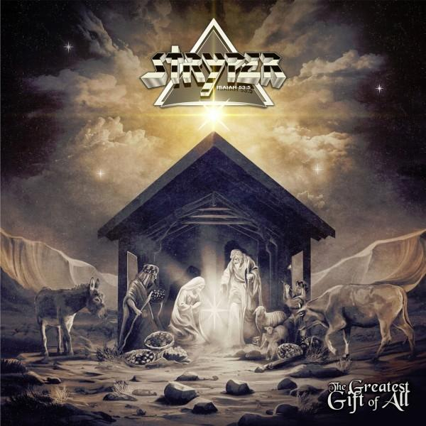 Albumcover. Eine Krippenszene unter Sternenhimmel mit Bandlogo oben. Der Text The Greatest Gift of All unten.