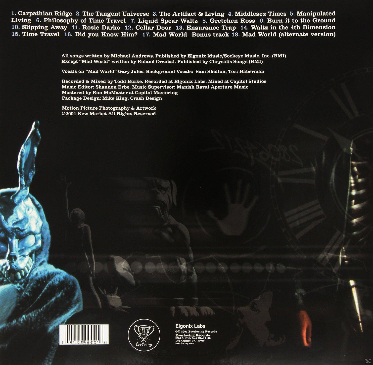 Album borítója számlistával és egy szürreális kép egy nyuszi maszkos személyről, sötét háttérrel.
