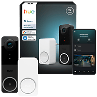MediaMarkt HUE Secure bedrade videodeurbelbundel 2K-video en tweerichtingsaudio Dag- en nachtvisie Vereist een 12-24 VAC - min 10 V... aanbieding