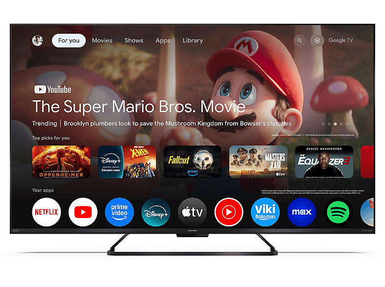 Telewizor QLED SHARP 55HR8465E 55" 4K 144Hz Google TV Dolby Vision IQ Czarny – zdjęcie 2