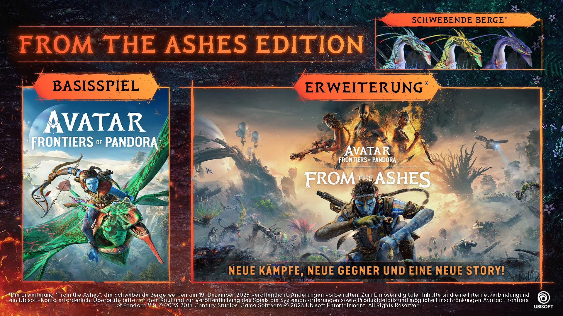 Eine Avatar-Spielwerbung. Enthält den Spieletitel, Charaktere und Slogan: 'Neue Kämpfe, Neue Gegner und eine Neue Story!'
