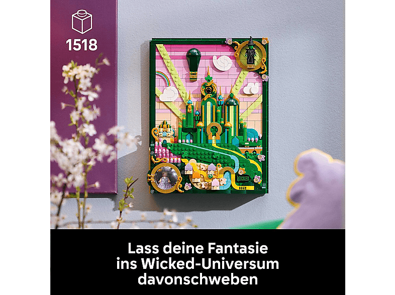 LEGO Wicked 75685 Emerald City Wandkunst Bausatz, Mehrfarbig