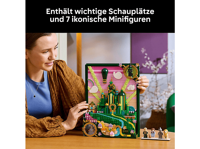 LEGO Wicked 75685 Emerald City Wandkunst Bausatz, Mehrfarbig