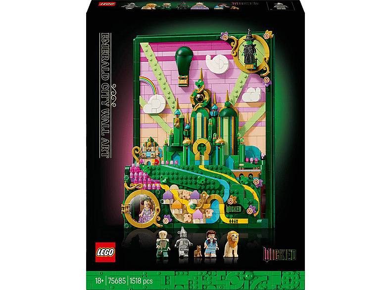 LEGO Wicked 75685 Emerald City Wandkunst Bausatz, Mehrfarbig
