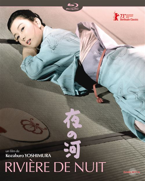 Une femme en kimono est allongée, le titre 'Riviere de Nuit' est en bas. Un logo Blu-ray Disc est en haut à gauche.