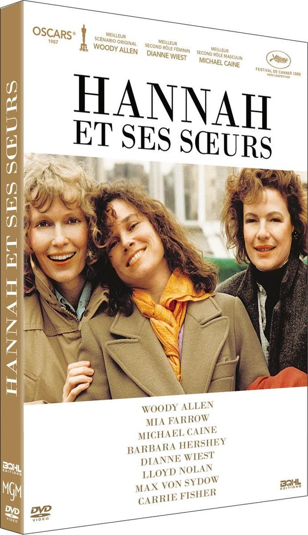 Filmposter 'Hannah en haar zusters'. Drie lachende vrouwen. Titel en credits zichtbaar. Oscars-logo bovenaan.