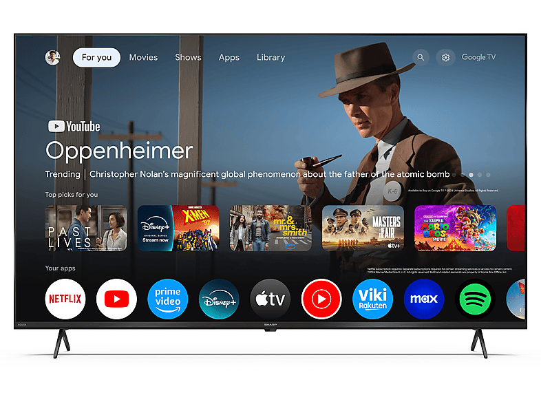 Telewizor QLED SHARP 50HP5465E 50" 4K Google TV Dolby Vision Czarny – zdjęcie 3