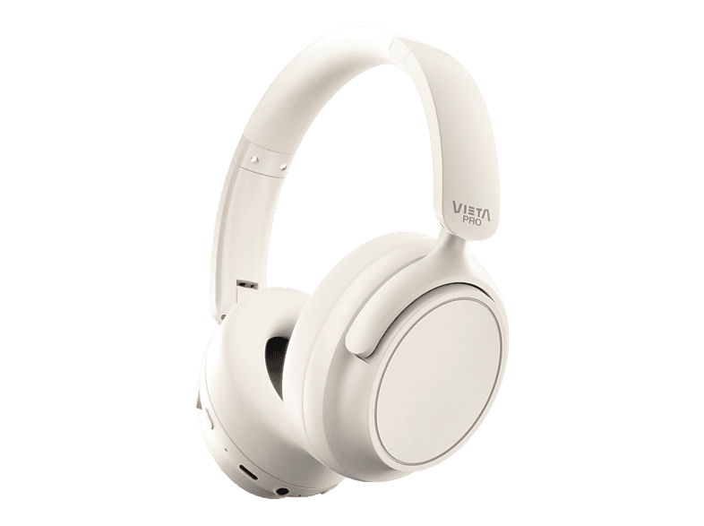 Auriculares inalámbricos - Vieta Pro Silence 4, Diadema, Cancelación de ruido híbrida, Circumaurales, Bluetooth 5.4, Blanco