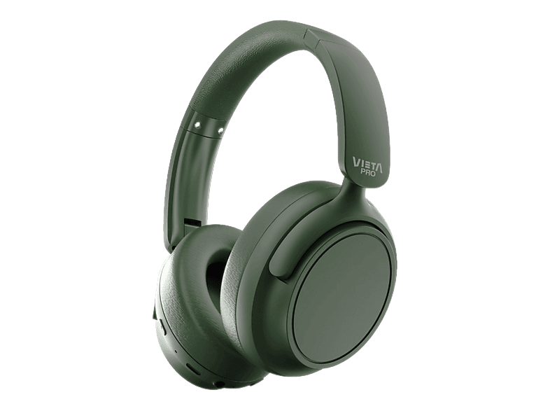 Auriculares inalámbricos - Vieta Pro Silence 4, Diadema, Cancelación de ruido híbrida, Circumaurales, Bluetooth 5.4, Verde