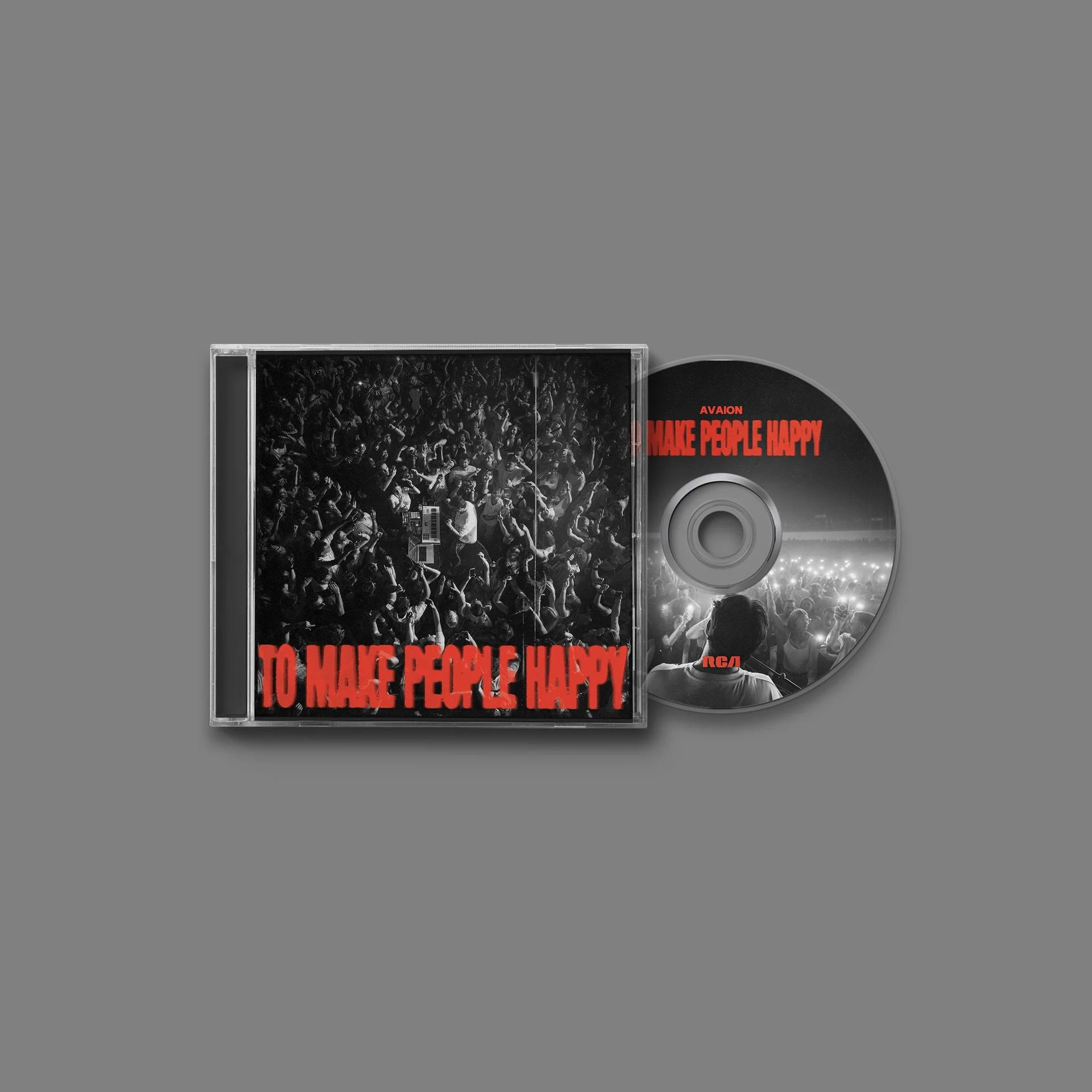 Albumcover. Auf der Disc und im Case befindet sich eine Menschenmenge bei einem Konzert. Text lautet 'To Make People Happy'.
