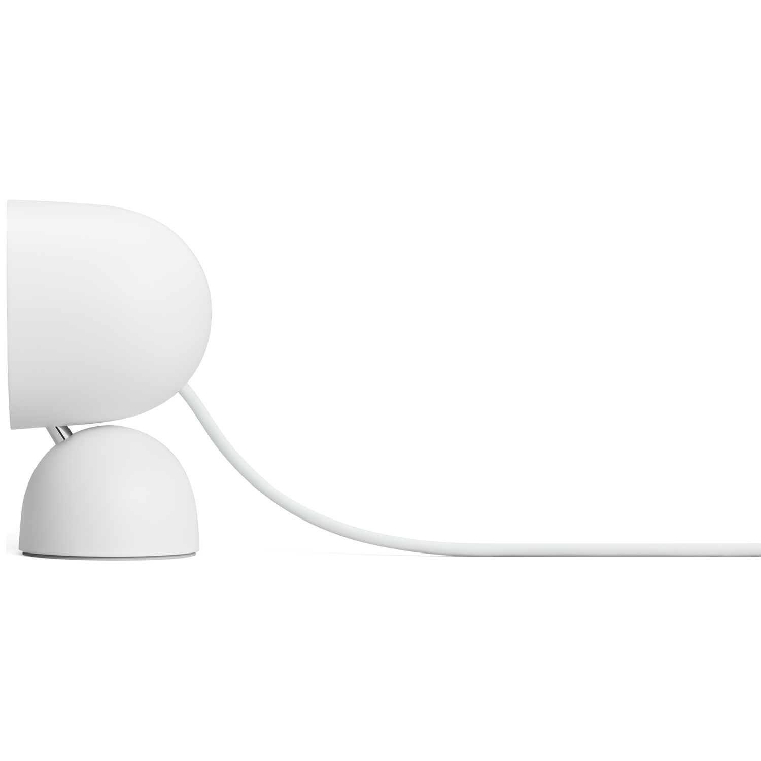 A white, rounded device with a curved cable. The device has a bulbous top and a dome-shaped base. The background is white.