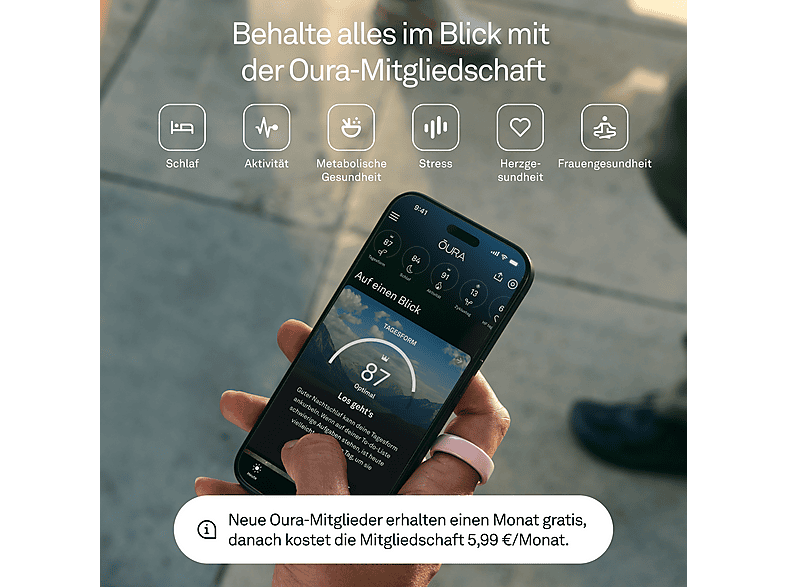 Thumbnail - OURA Ring 4 Ceramic, Größe 8, Midnight Smart