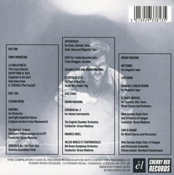 Rückseite einer CD-Hülle mit Tracklisten für drei CDs, Künstler- und Komponistennamen.