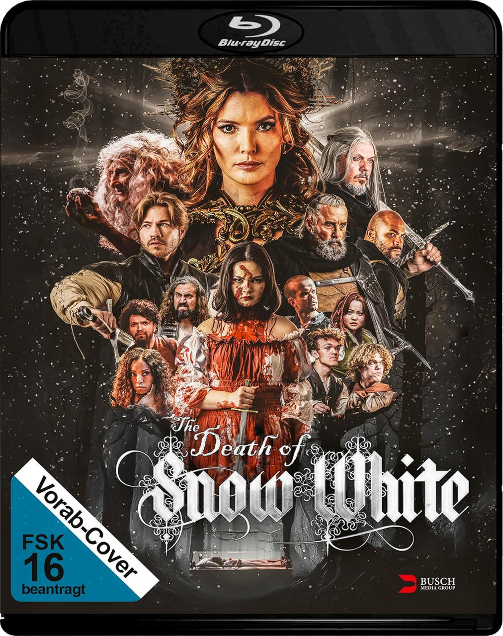 Filmcover "The Death of Snow White" mit Darstellern, Blu-ray Disc Logo und FSK 16 Hinweis.