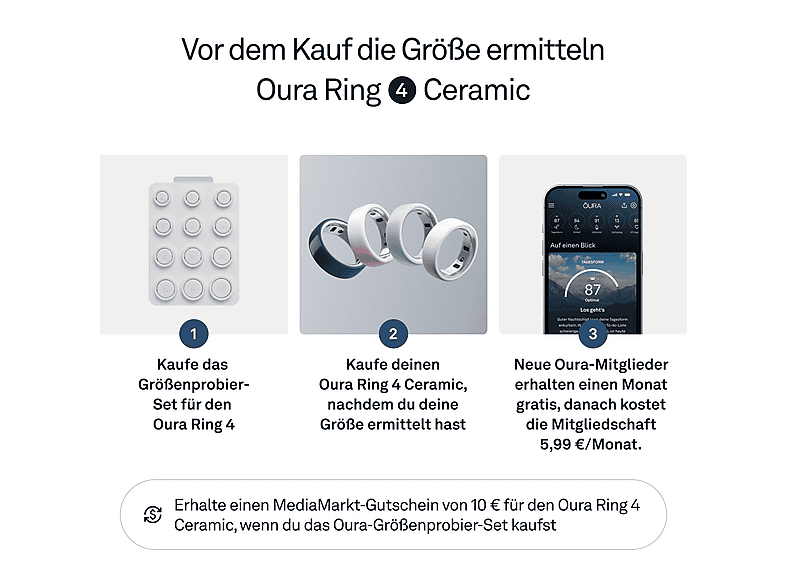 Thumbnail - OURA Ring 4 Ceramic, Größe 10, Tide Smart