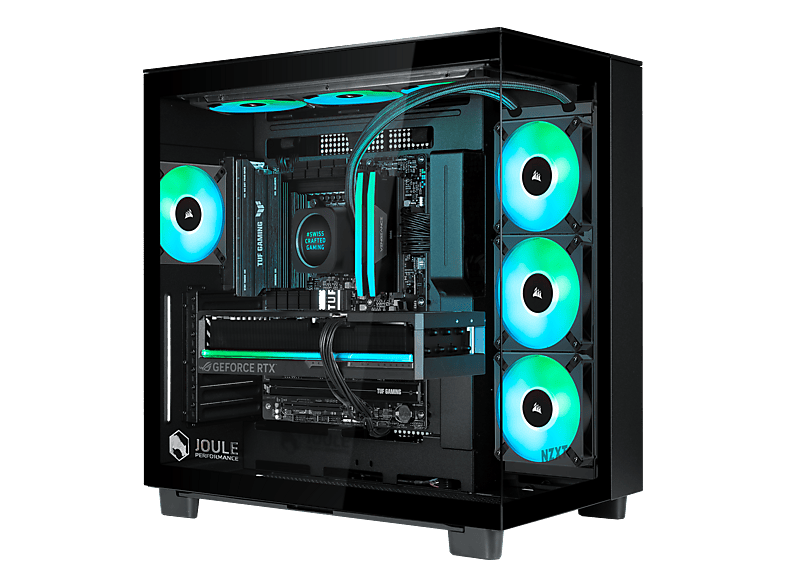 JOULE PERFORMANCE High End RTX5090 R9 (L1136966), Gaming PC mit AMD Ryzen™ 9 9950X3D Prozessor (128 MB Cache, bis zu 5.7 GHz), 64 GB RAM, 2 TB SSD, NVIDIA GeForce RTX™ 5090 (32 GB, GDDR7), Windows 11 Home Advanced