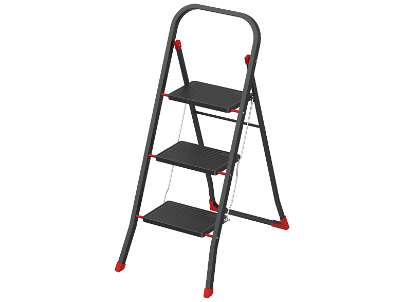 Casa Si CS109021 Trittleiter 3-Stufen, Klappbar, Black Arco