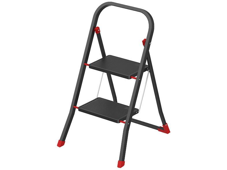 Casa Si CS10920 Trittleiter 2-Stufen, Klappbar, Black Arco