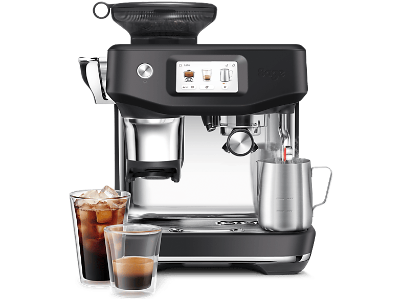 Sage SES882BTR4FEU1 the Barista Touch™ Impress mit Kaltextraktion Siebträger Kaffeemaschine (Silber, Präzisionsmahlwerk von Baratza®, 1700 Watt, 9 bar)