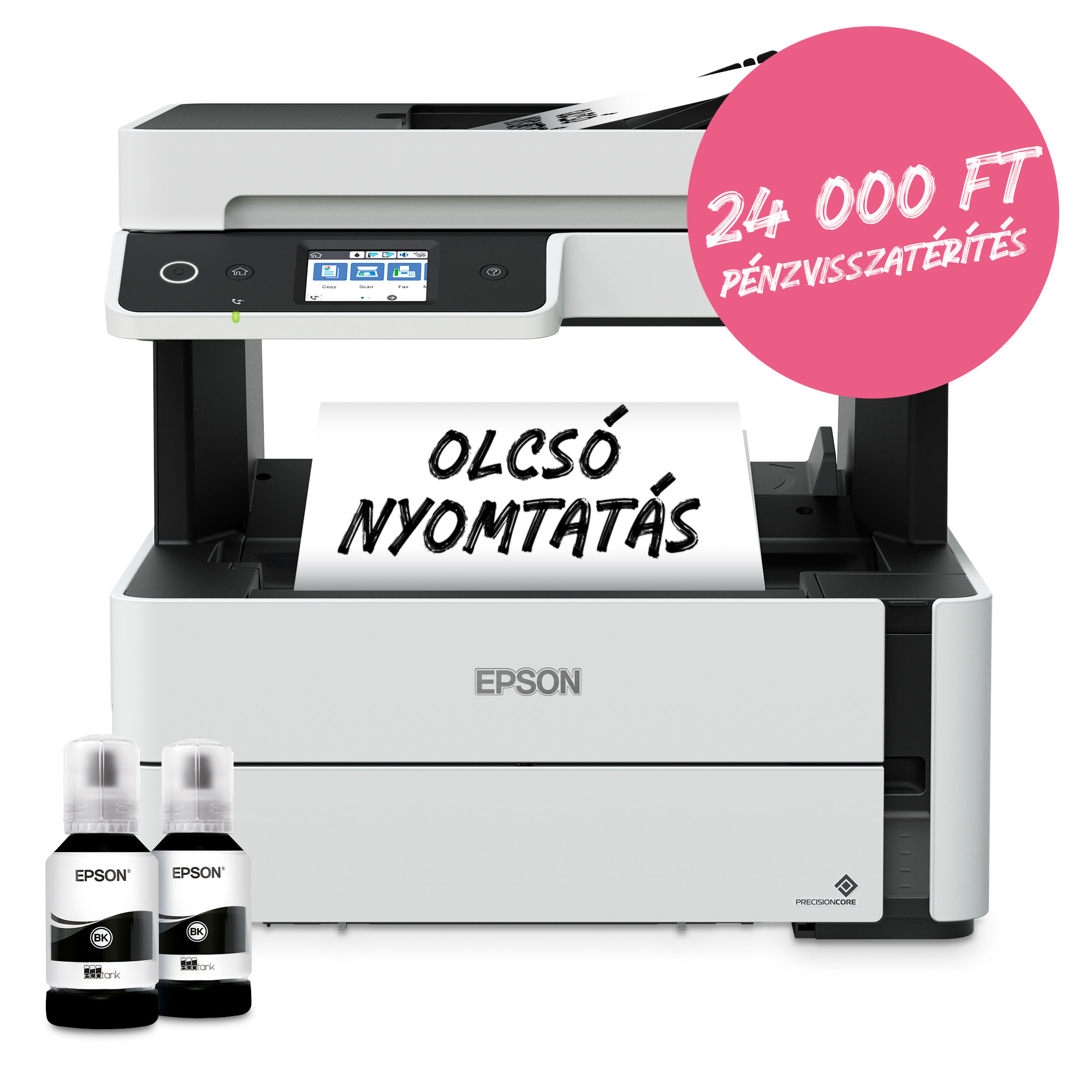 EPSON EcoTank M3170 multifunkciós MONO DUPLEX Wifi/LAN külső tintatartályos tintasugaras nyomtató (C11CG92403)