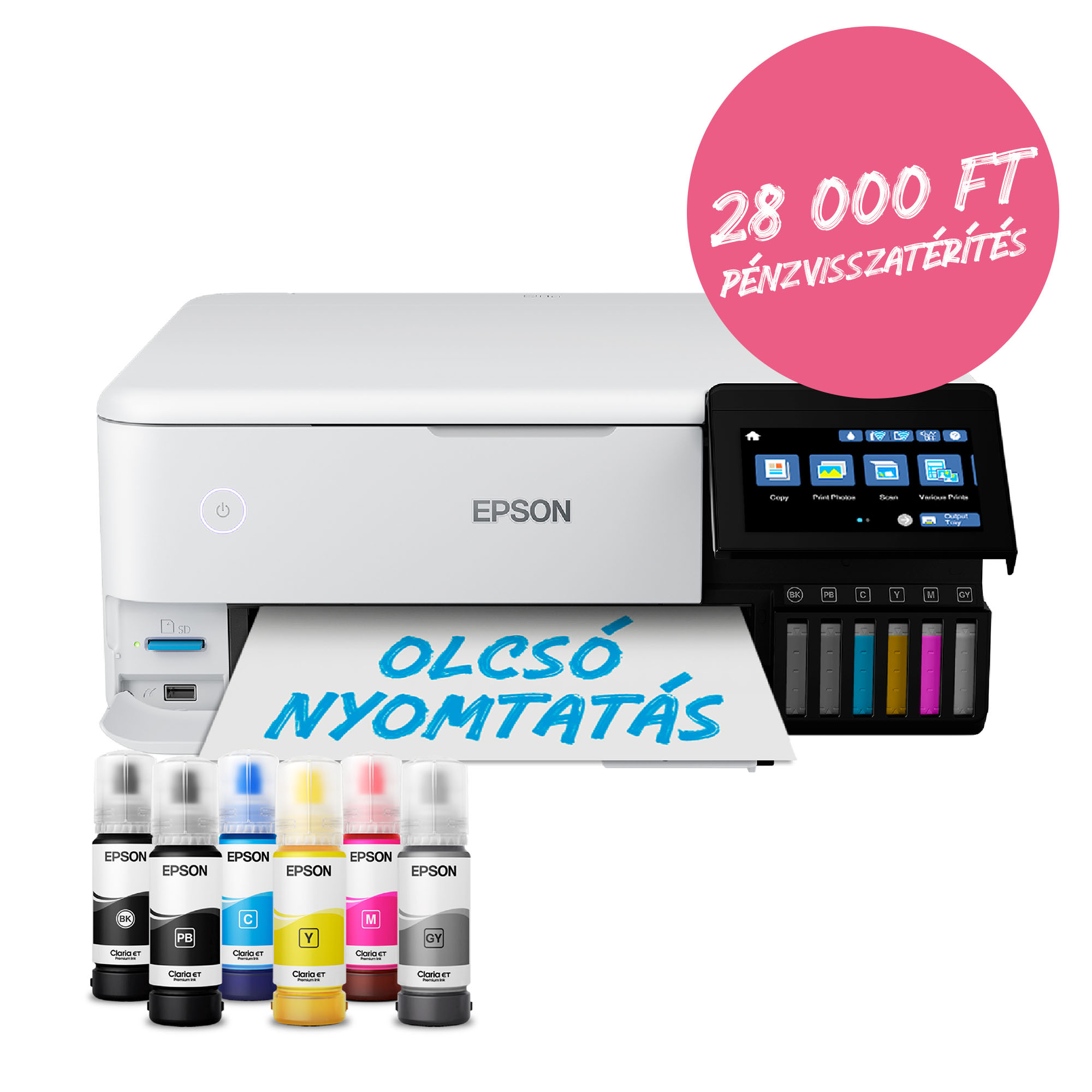 EPSON EcoTank L8160 multifunkciós színes DUPLEX Wifi/LAN külső tintatartályos tintasugaras nyomtató (C11CJ20402)