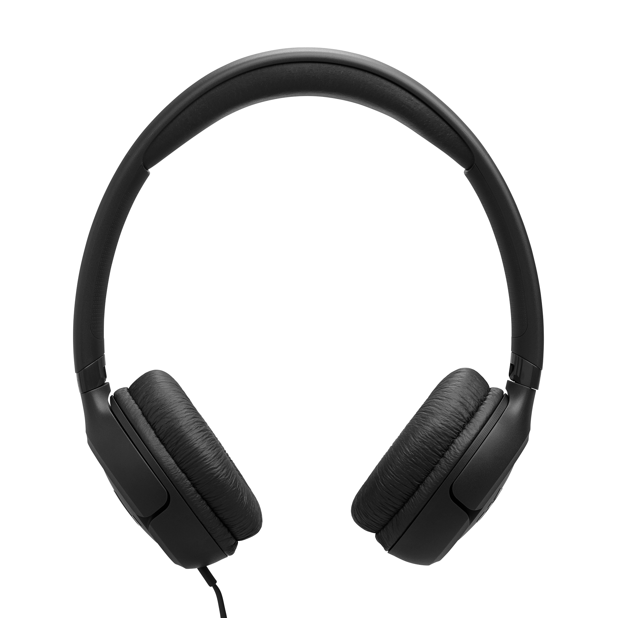 Schwarze Kopfhörer mit gepolstertem Kopfbügel und Ohrmuscheln, vor weißem Hintergrund. Ein Kabel geht von einer Ohrmuschel aus.