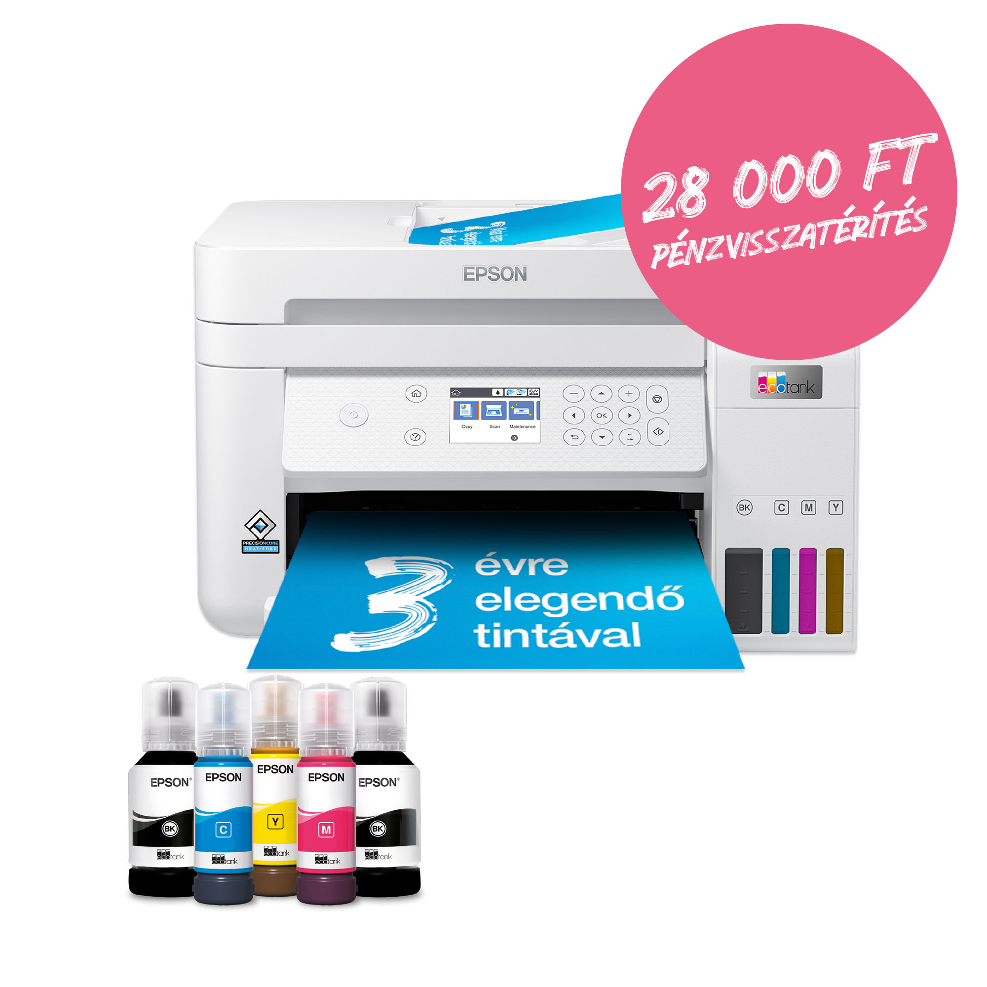 EPSON EcoTank L6276 multifunkciós színes DUPLEX Wifi/LAN külső tintatartályos tintasugaras nyomtató (C11CJ61406)