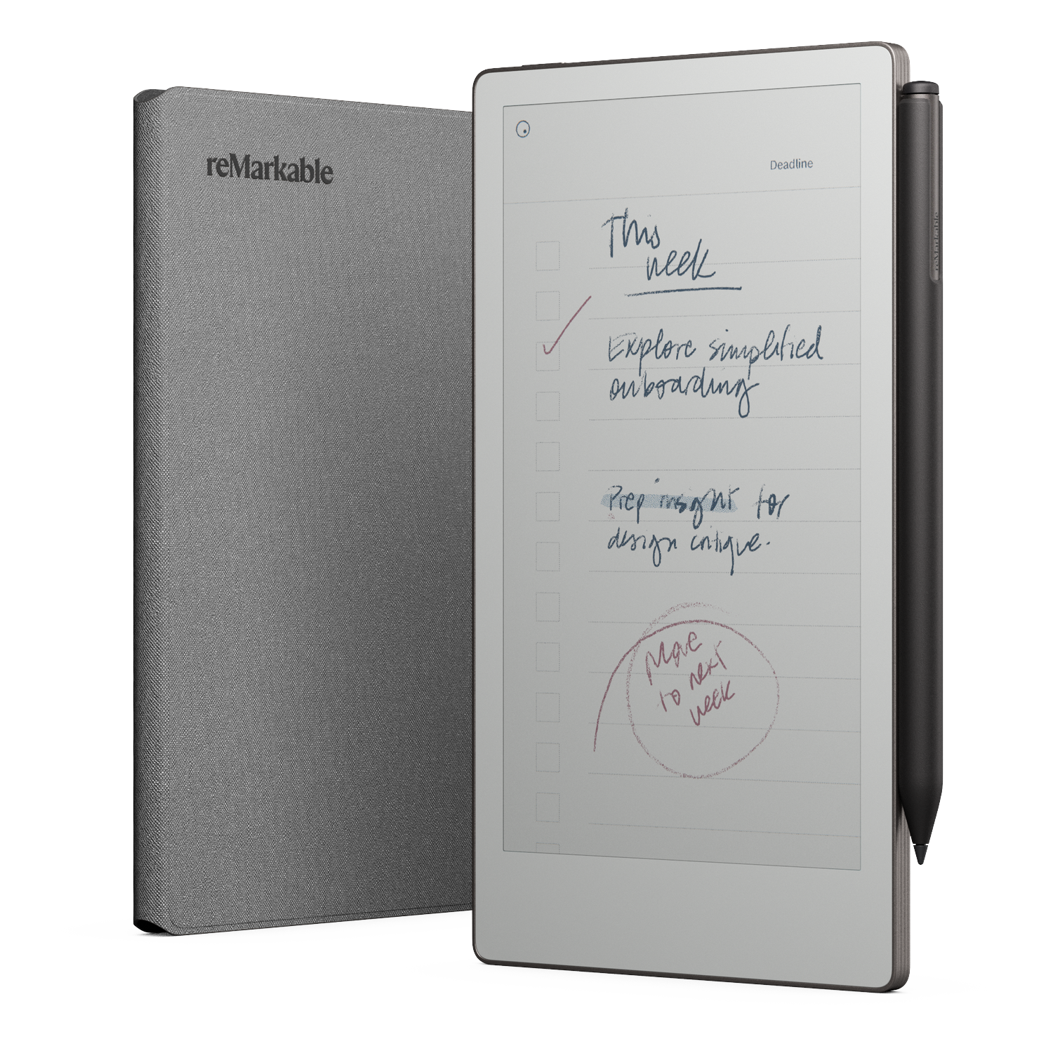 Remarkable Book Folio Polymer Weave Grijs Voor Paper Pro Move Beschermhoes