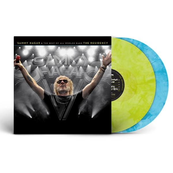 Sammy Hagar albumjának borítója. A színpadon áll, karjai felemelve. Két bakelit lemez látható, egy sárga és egy kék.
