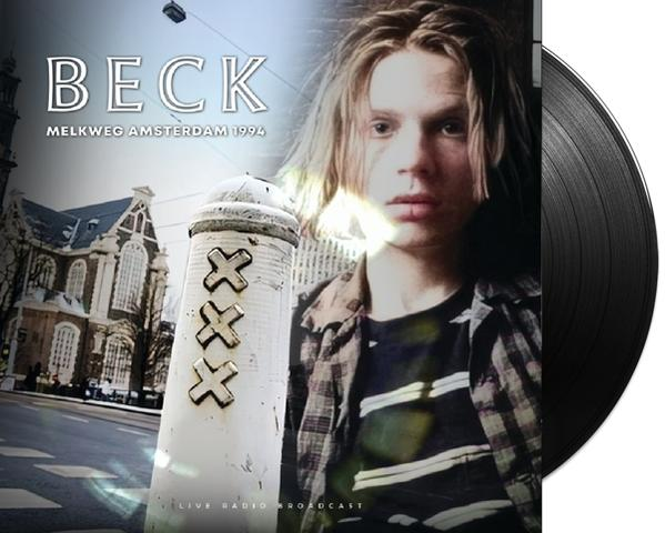 A Beck, Melkweg Amsterdam 1994 album borítója. Beck arca, egy bakelit lemez, és egy fehér oszlop XXX szimbólumokkal látható.