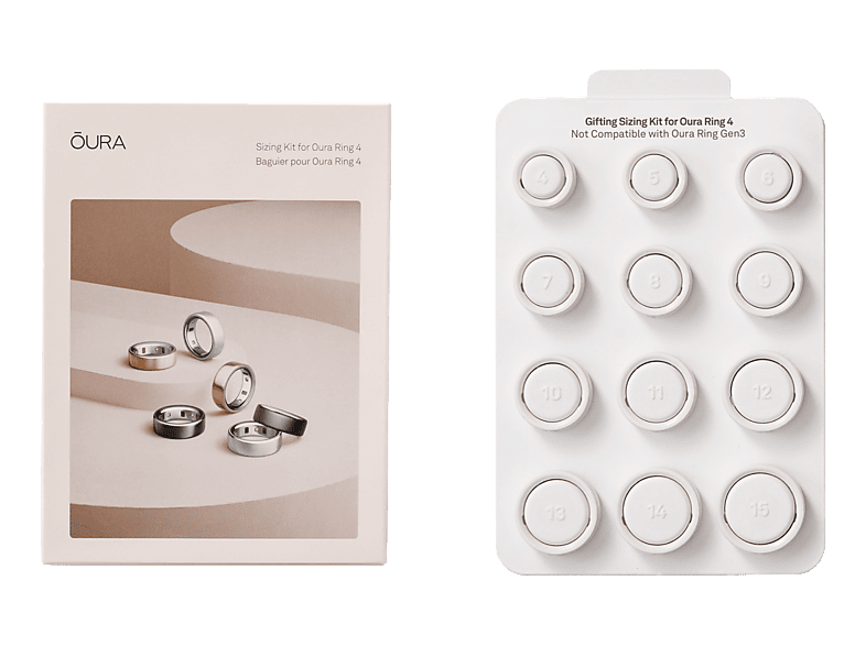 OURA Ring 4 Grössenprobier-Set, Grau