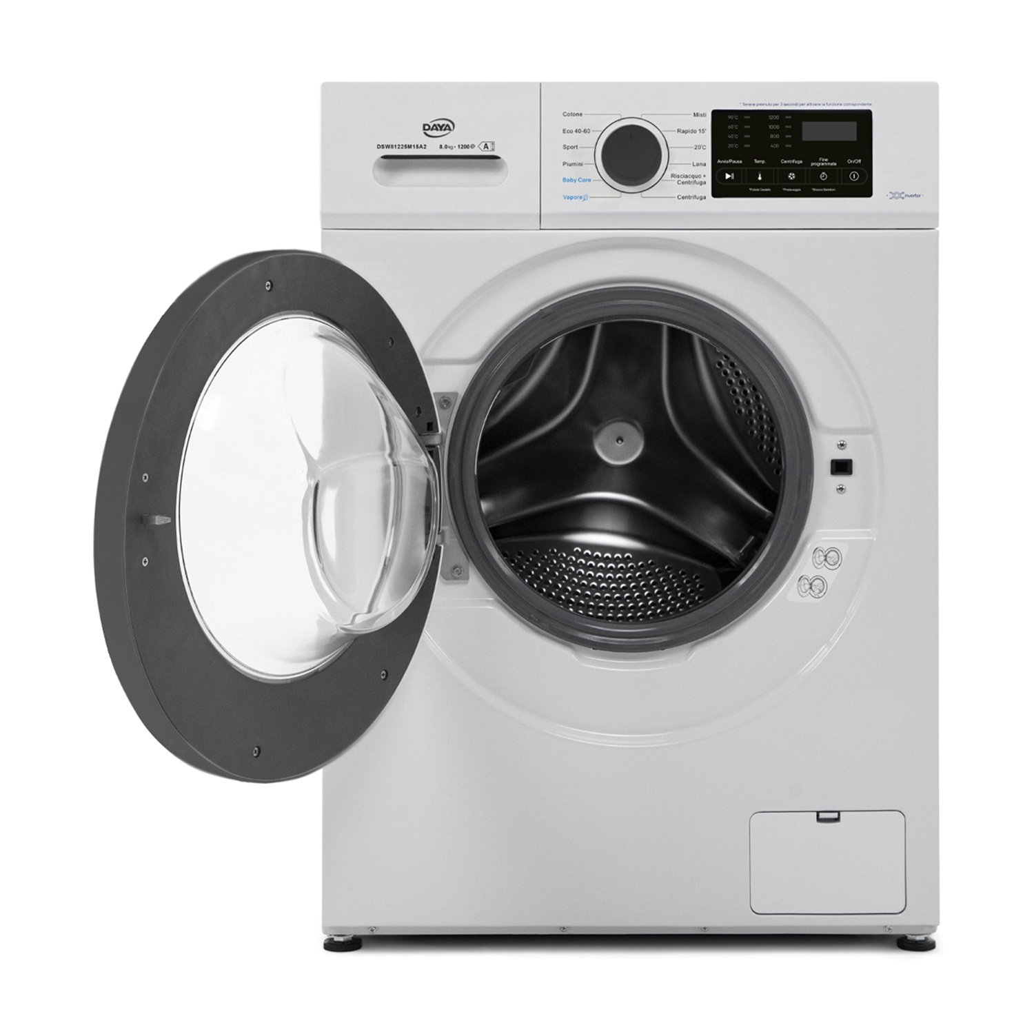 Lavatrice DAYA DSW81225M15A2 con capacità 8 kg per uso quotidiano