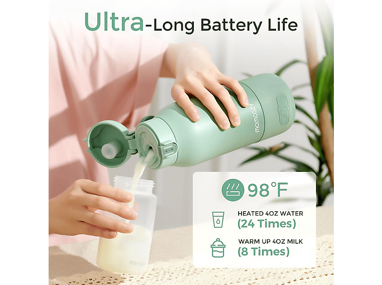 Thumbnail - MOMCOZY Tragbarer Milchwärmer grün