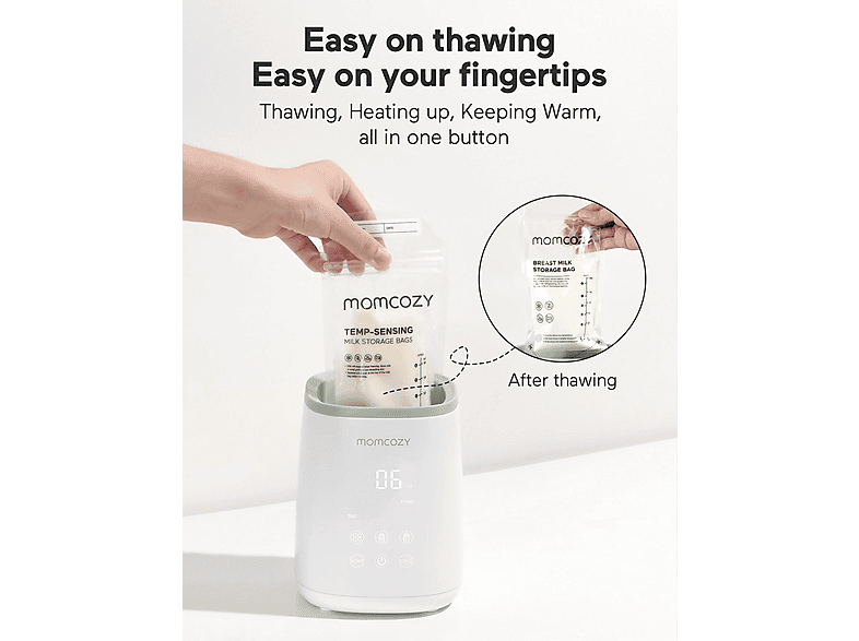 Thumbnail - MOMCOZY Babykostwärmer - Babyflaschenwärmer Weiß