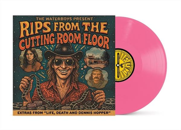 Albumcover mit Mann, Filmstreifen und pinkfarbener Schallplatte. Text: Rips From The Cutting Room Floor.