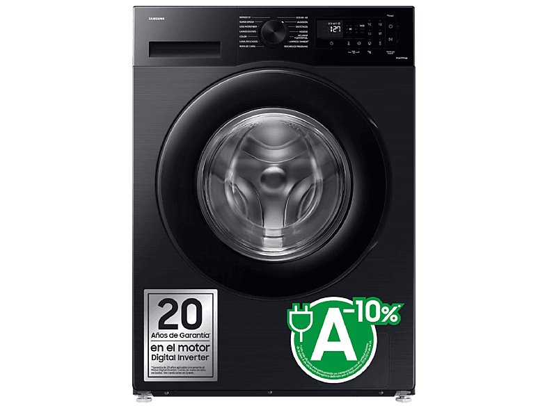 REACONDICIONADO Seminuevo Excelente Lavadora carga frontal - Samsung WW11DG5B25ABEC, 11kg, 1400 rpm, 12 programas, AI EcoBubble™, Negro