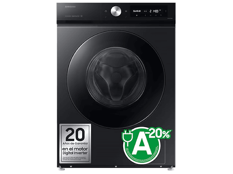 Samsung – Lavadora Samsung 9kg con Autodosificación Clase A Negra WW90DB7U94GBU3.