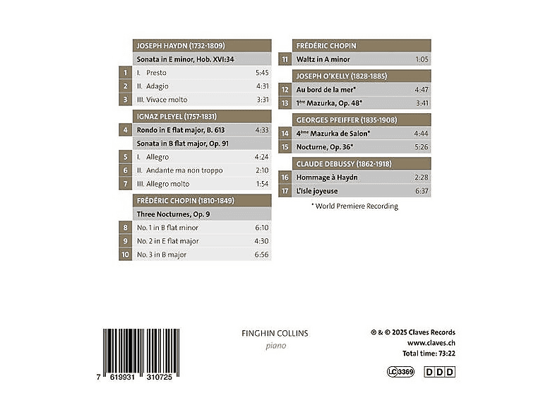 Thumbnail - Finghin Collins - Hommage à Pleyel (CD)