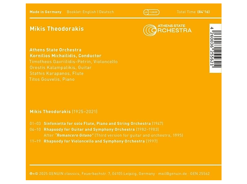 Thumbnail - Gouvelis/Michailidis/Athens State Orchestra - Mikis Theodorakis (CD)