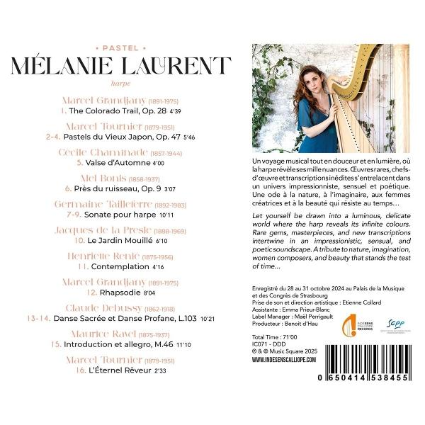 Albumcover mit Mélanie Laurent und Harfe. Text listet Musikstücke und Credits auf.
