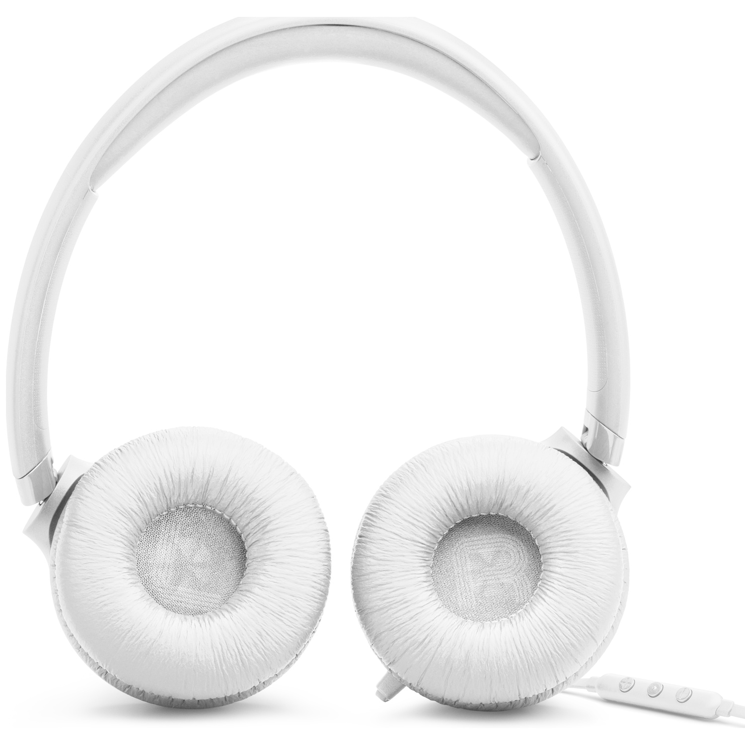 White headphones on a white background. The headphones have circular ear cups and a connecting band.