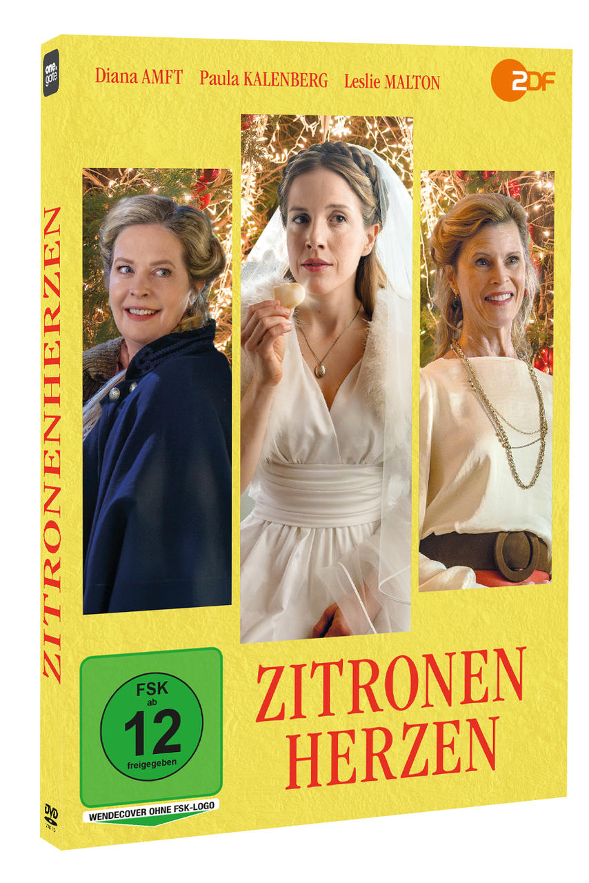 DVD-Cover mit drei Frauen. Der Titel lautet "Zitronen Herzen". Es hat eine grüne FSK 12-Einstufung. Der Hintergrund ist gelb.
