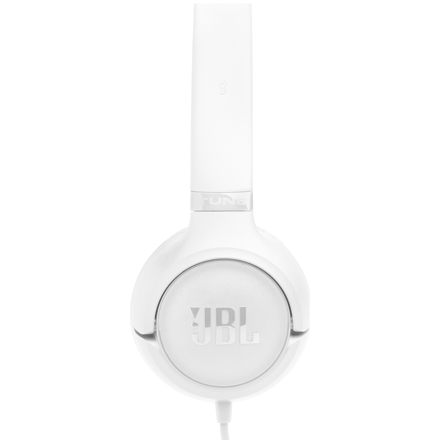 Casque JBL blanc. Le casque est sur fond blanc. Le logo JBL est visible sur les écouteurs.