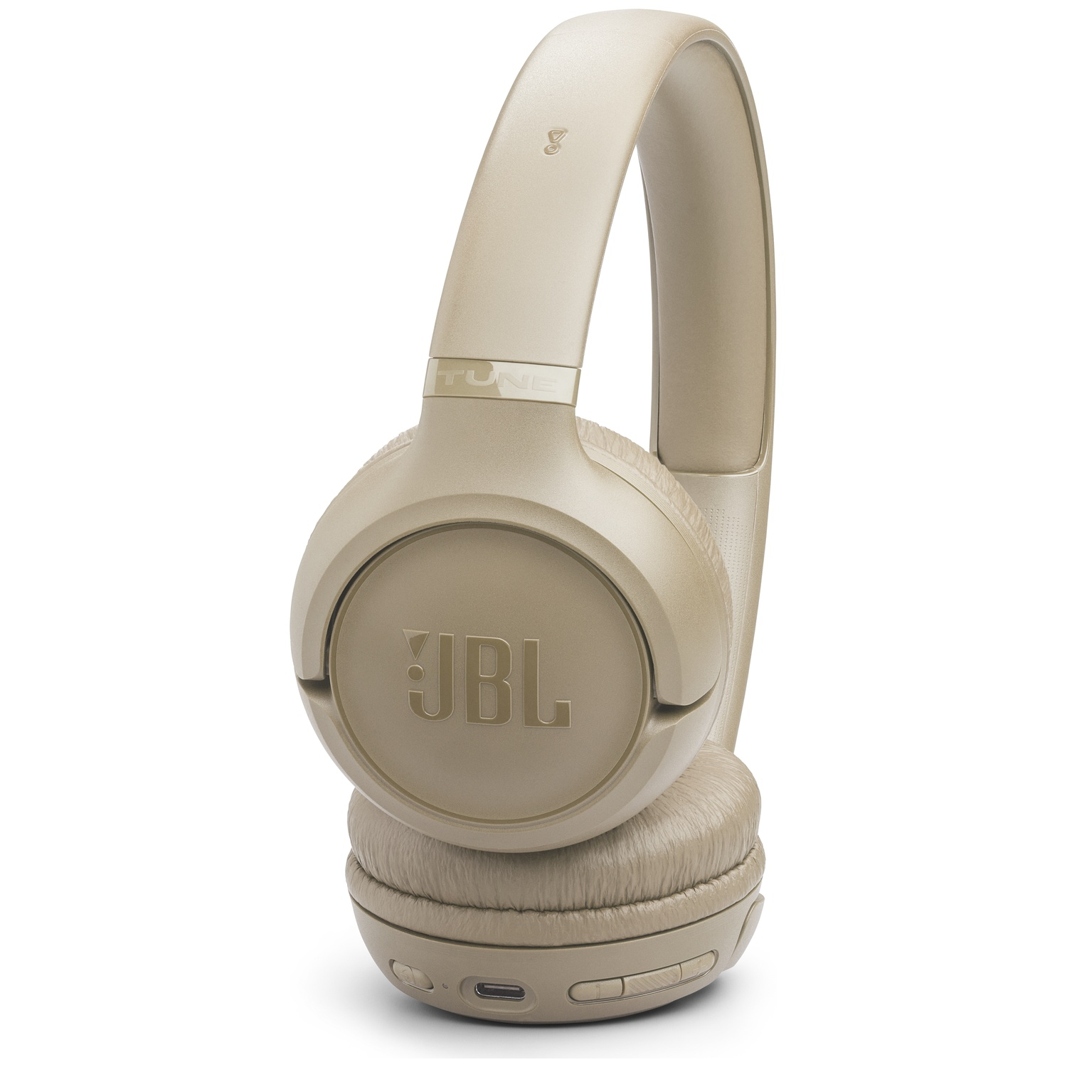 Casque JBL Tune 760NC beige. Le logo JBL est visible. Le casque est sur un fond blanc.