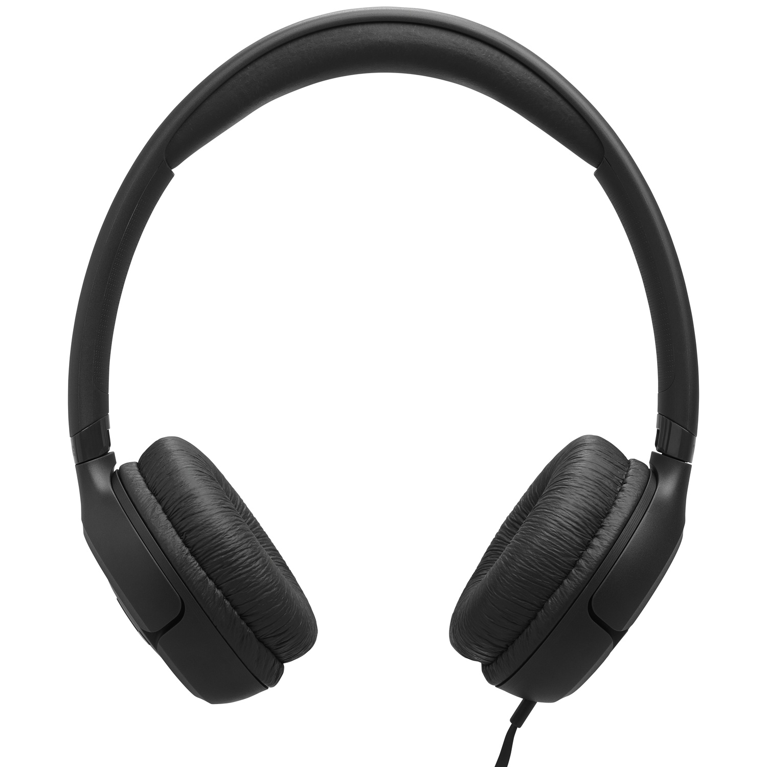 Casque noir avec bandeau et oreillettes rembourrés. Le fond est blanc, soulignant le design du casque.